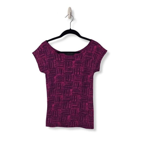 Marc by Marc Jacobs Pink & Black Patterned Cap Sleeve Top | XS - Picture 3 of 4